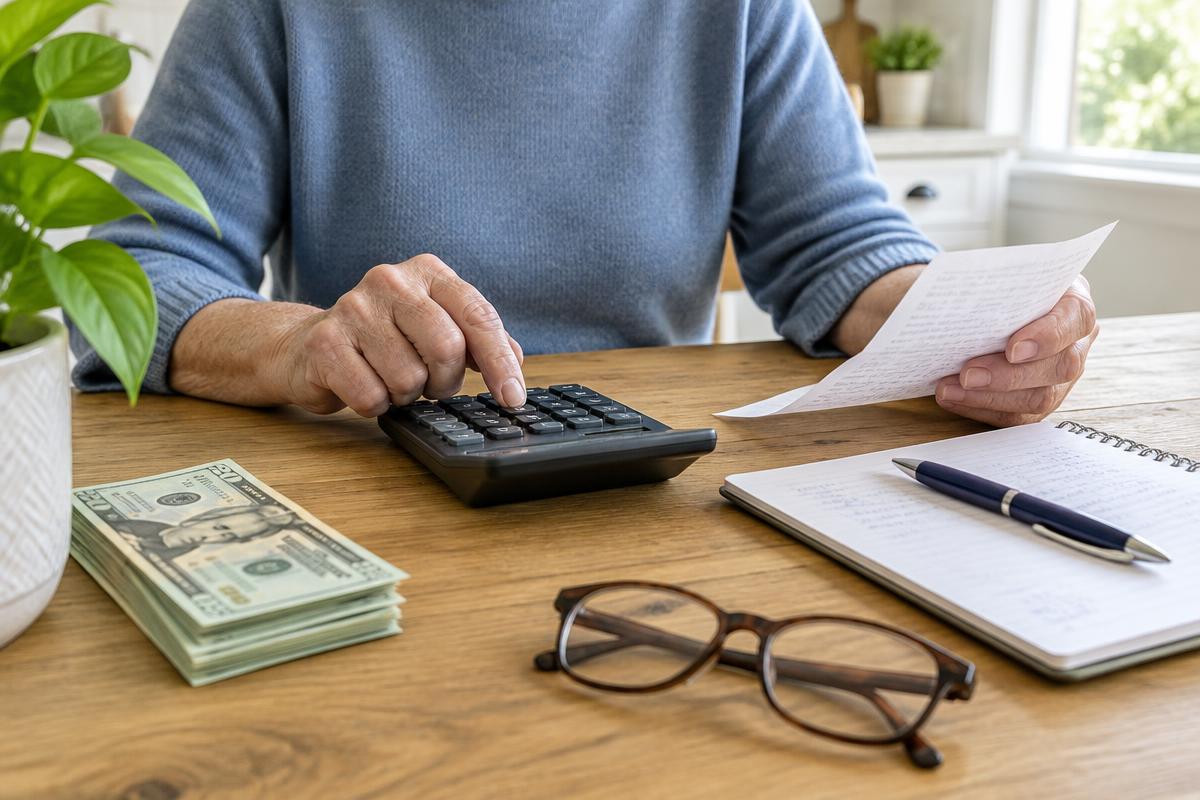 Illustration of reviewing monthly household expenses